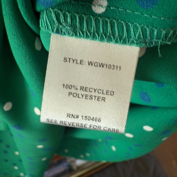 41 Hawthorne Blouse Flutter Sleeve Small Ruffle Collar V-Neck Polka Dot Like New - Picture 6 of 7